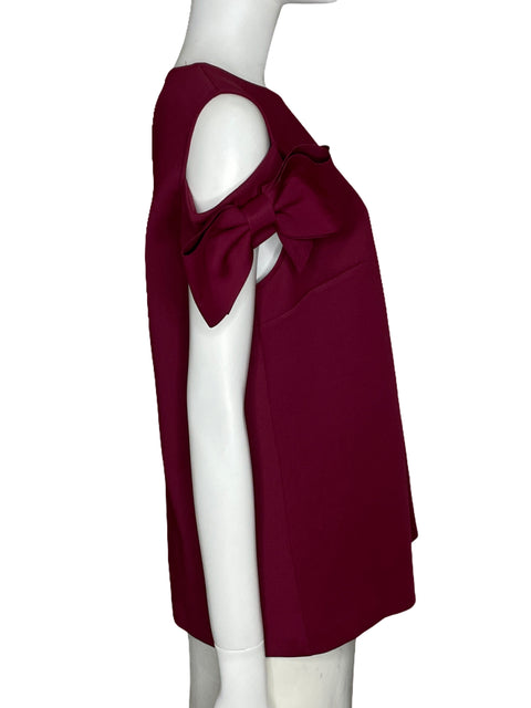 Blusa Ted Baker Bow Sleeve Cold Shoulder Rojo-Talla 4