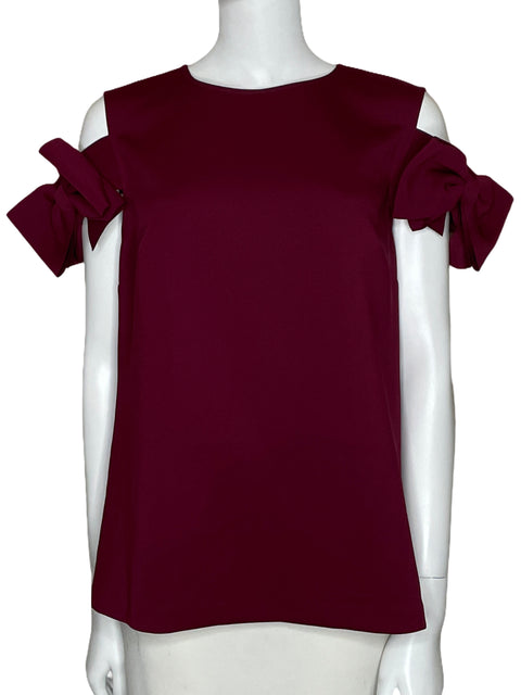 Blusa Ted Baker Bow Sleeve Cold Shoulder Rojo-Talla 4