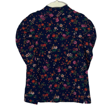 Blusa Gap Manga Larga Floral Azul-Talla 2
