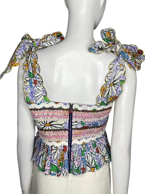 Top Celia B Print Sin Mangas Blanco-Talla L