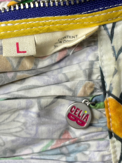 Top Celia B Print Sin Mangas Blanco-Talla L