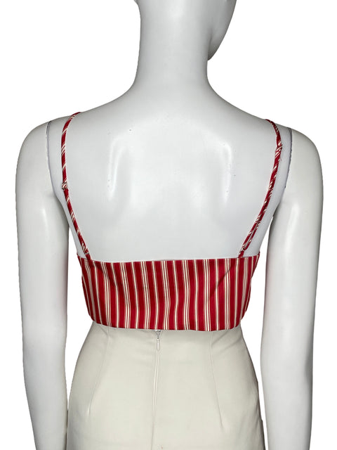 Top Zara Crop Rayas Rojo-Talla XL