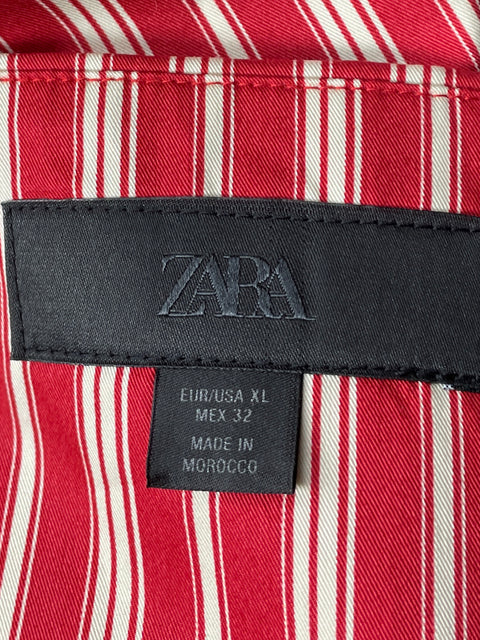Top Zara Crop Rayas Rojo-Talla XL
