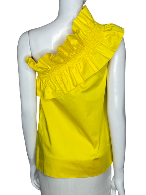 Blusa Ted Baker One Shoulder Vuelos Amarillo-Talla 2