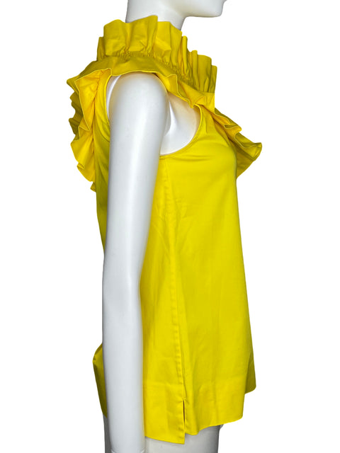 Blusa Ted Baker One Shoulder Vuelos Amarillo-Talla 2