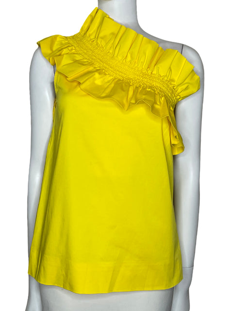 Blusa Ted Baker One Shoulder Vuelos Amarillo-Talla 2
