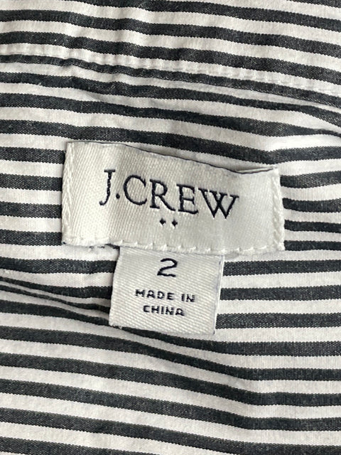 Blusa J.Crew Rayas Manga Larga Blanco-Talla 2