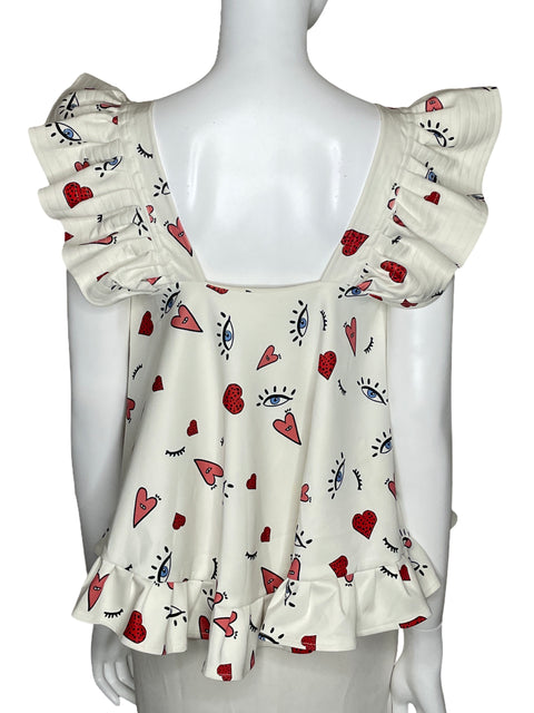 Blusa Eugenia Fernandez Vuelos Print Blanco-Talla U