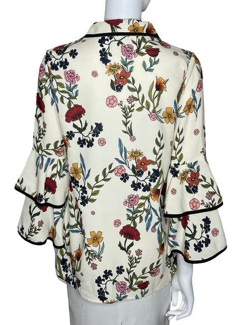 Camisa C/Meo Collective Floral Vuelos Beige-Talla L