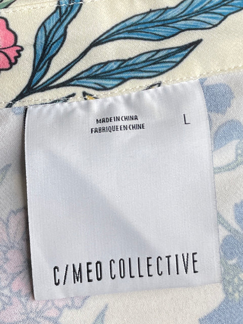 Camisa C/Meo Collective Floral Vuelos Beige-Talla L