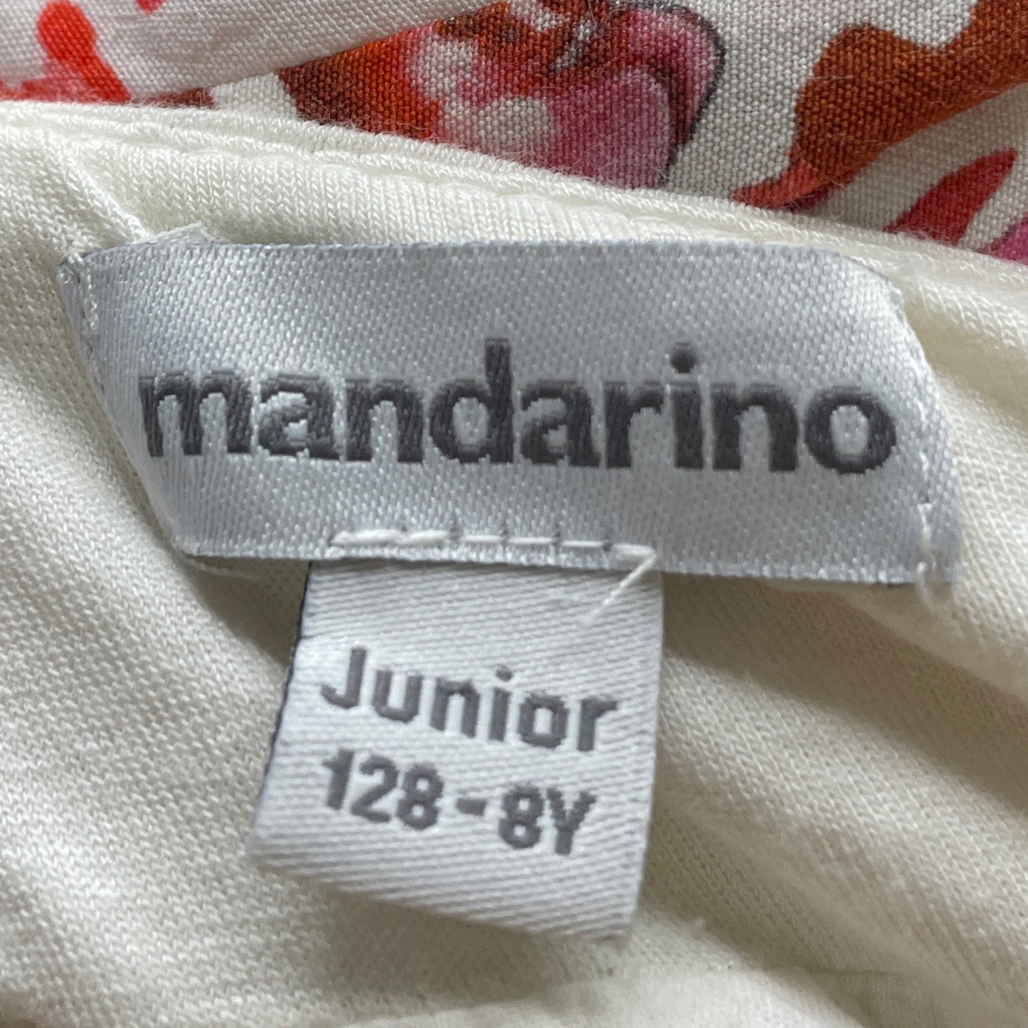 Vestido Mandarino Tiras Blanco-Talla 8Y