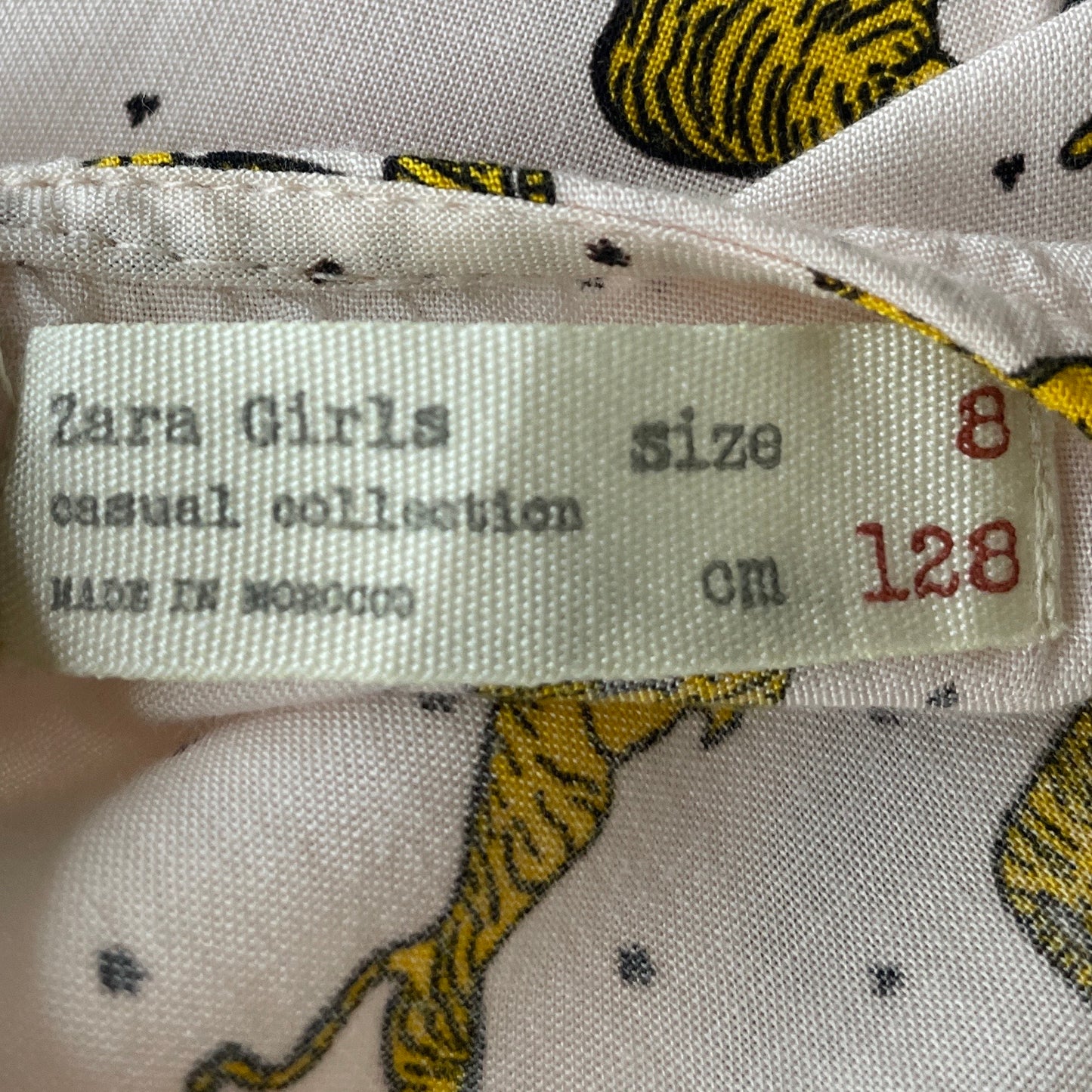 Vestido Zara Tigres Beige-Talla 8