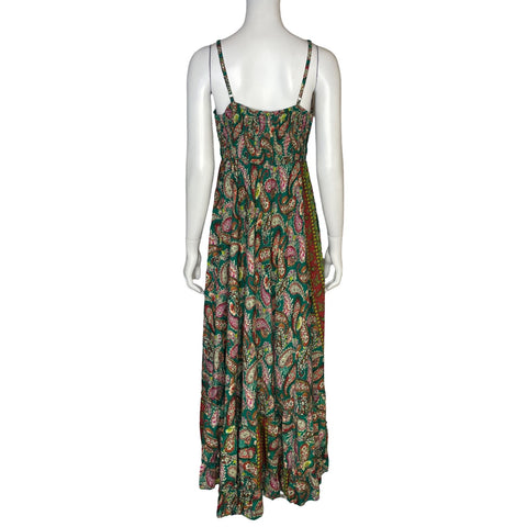 Vestido Boho Estampado Verde - Talla S