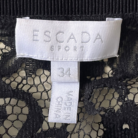 Blusa Escada Sport Encaje Negro-Talla 34