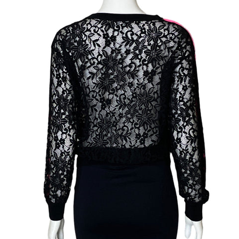 Blusa Escada Sport Encaje Negro-Talla 34
