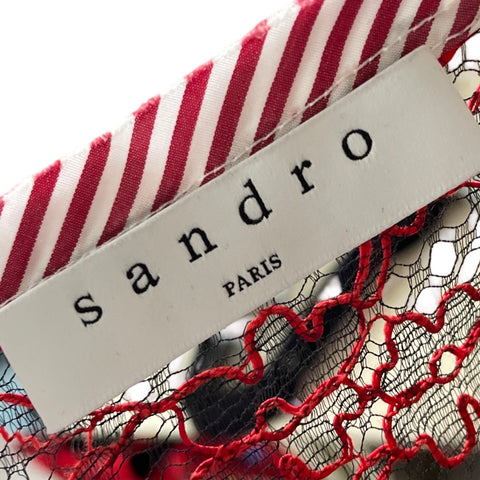 Blusa Sandro Encaje Rojo-Talla S