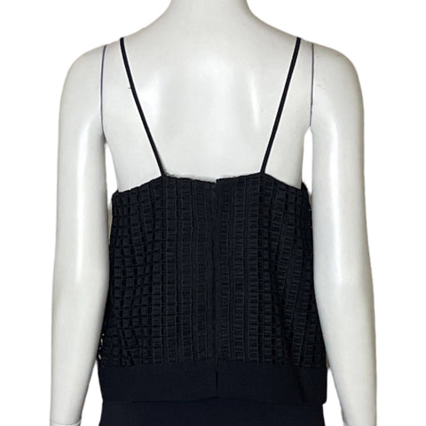 Top Animale Recto Bordado Negro-Talla 40
