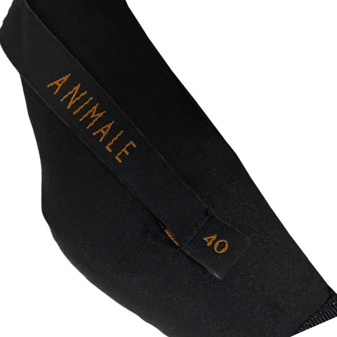 Top Animale Recto Bordado Negro-Talla 40