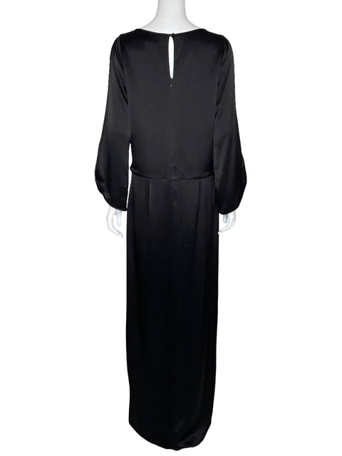 Vestidos Halston Heritage Satinado Negro-Talla 8
