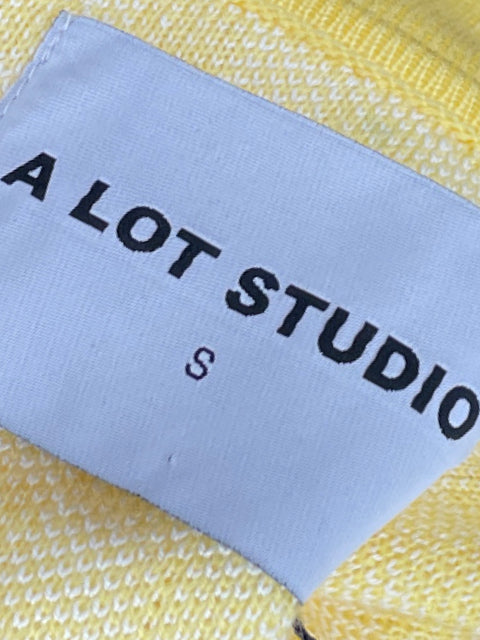 Cardigan A Lot Studio Crop Cuadros Amarillo-Talla XS