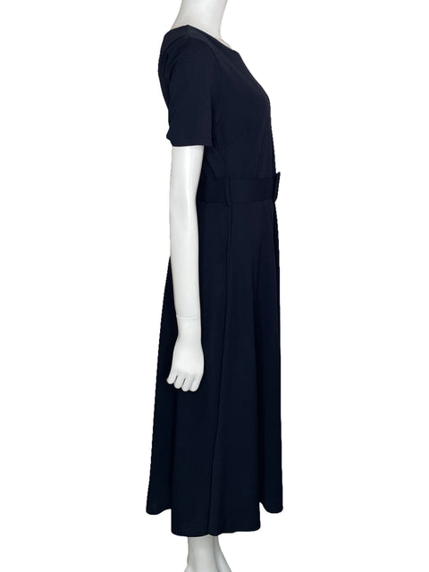 Vestido Algo Bonito Midi Cinturón Azul-Talla S