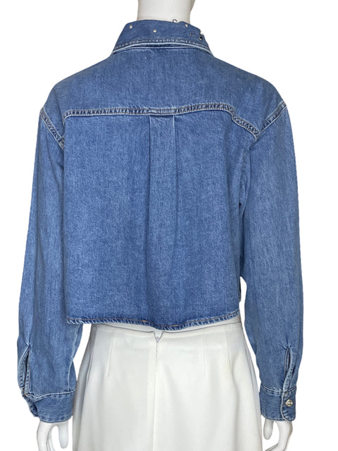 Camisa Zara Tachas Azul - Talla M