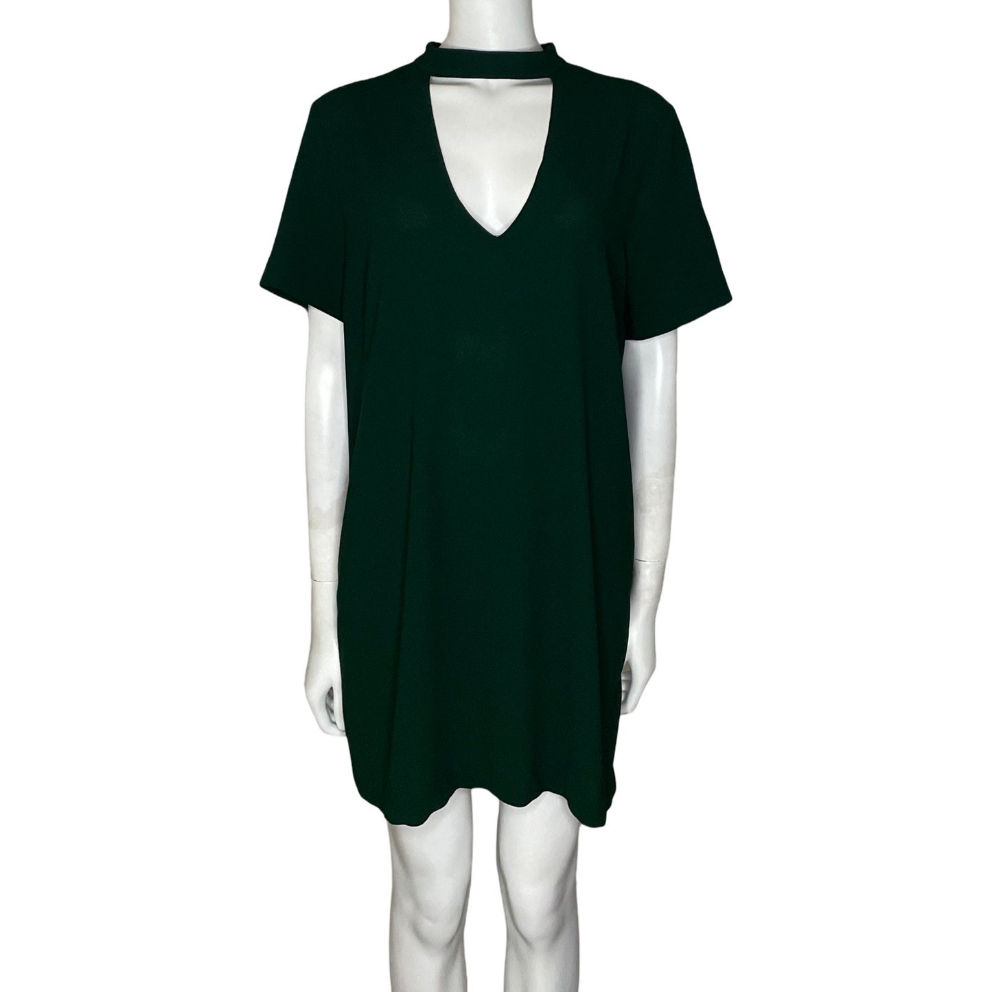 Vestido Zara Escote V Verde-Talla XL