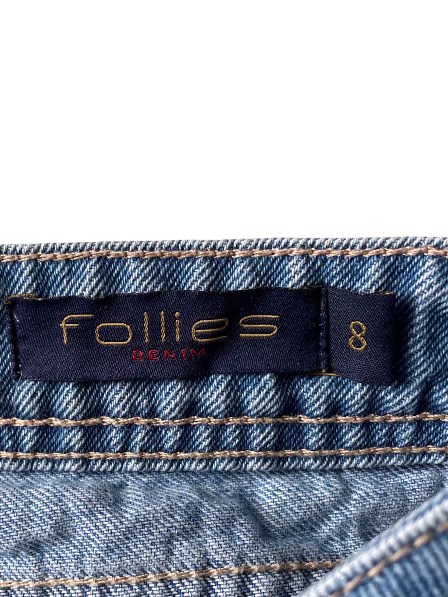 Pantalon Follies Wide Leg Denim Azul-Talla 8