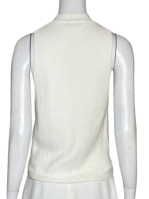 Chaleco Massimo Dutti Tejido Sin Mangas Blanco - Talla S
