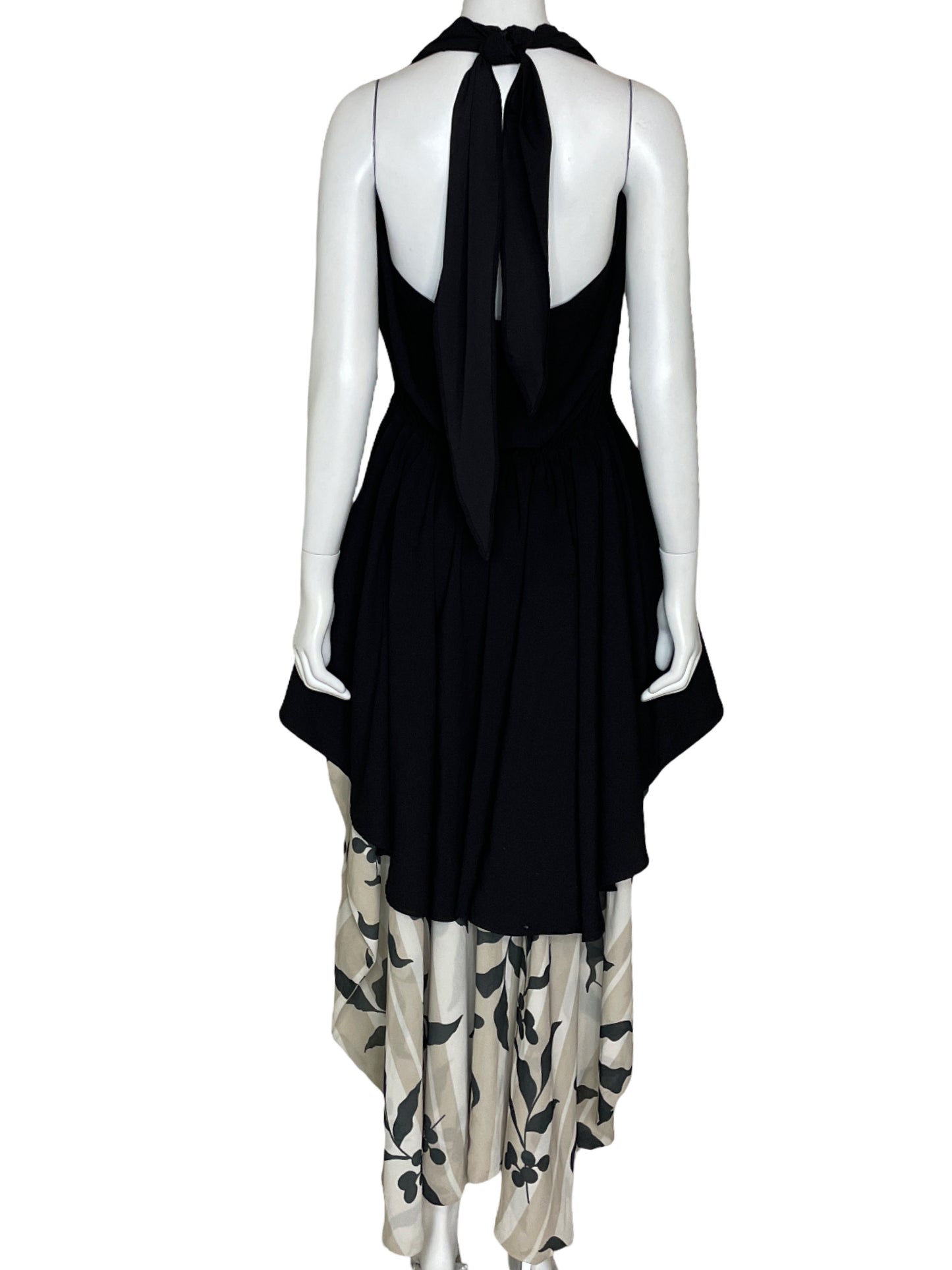 Blusa A/B Asimetrico Estampado Negro-Talla S