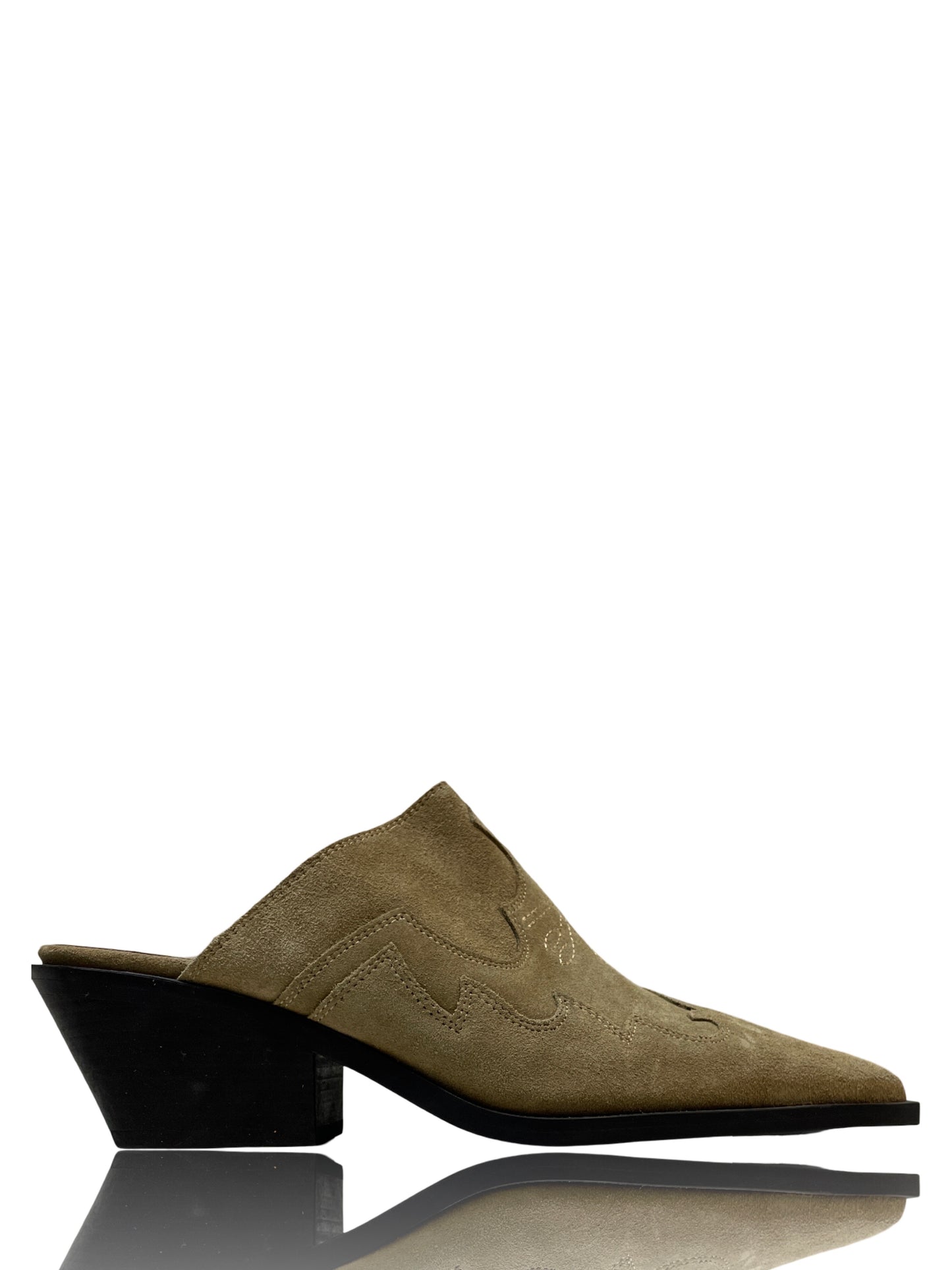Calzado Zara Suecos CowBoy Beige-Talla 39
