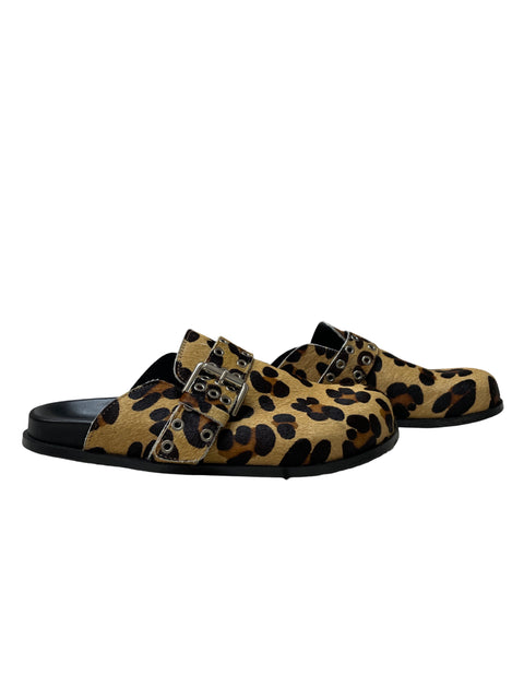 Calzado Alohas Zuecos AnimalPrint Marrón - Talla 39