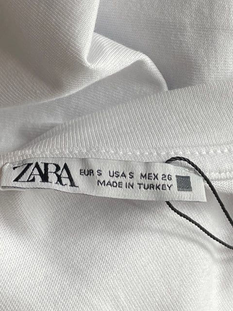 Sueter Zara Casual Estampado Blanco-Talla S