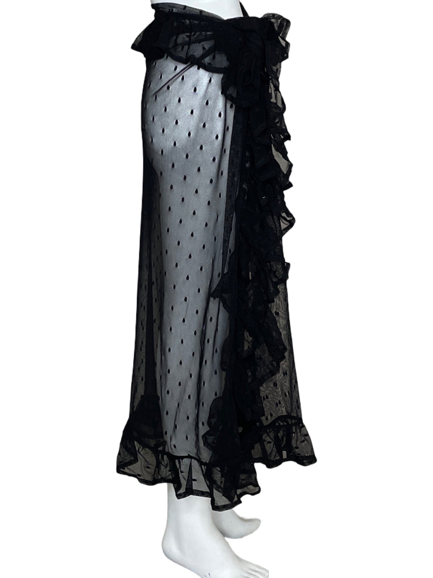 Pareo Ancora Transparente Negro-Talla U