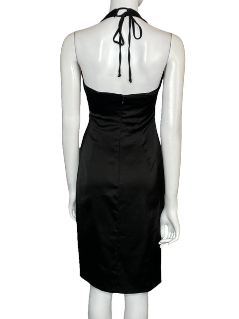 Vestido Caché Mini Plisado Negro-Talla 8