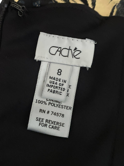 Vestido Caché Mini Plisado Negro-Talla 8