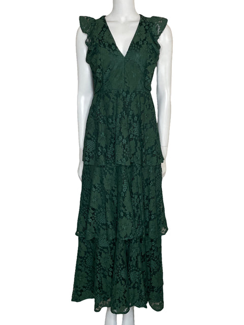 Vestido Lulus Maxi Encaje Verde-Talla M