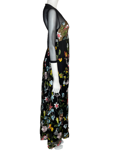 Vestido Tesoro TPS Bordado Floral Negro-Talla U