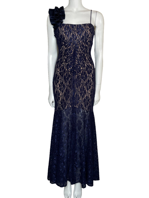 Vestido Jump Apparel Maxi Encaje Azul-Talla 5/6