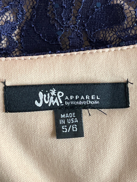 Vestido Jump Apparel Maxi Encaje Azul-Talla 5/6