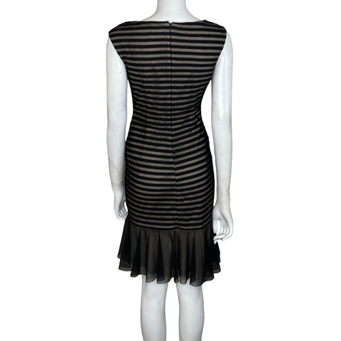 Vestido London Times Rayas Negro-Talla 8
