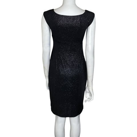 Vestido Connected Drapeado Brillante Negro-Talla 4