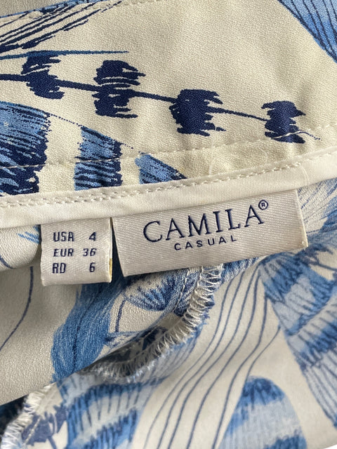 Set Camila Pantalón+Top Print Blanco-Talla 4