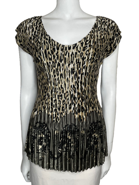 Top Milano Plisado Beige-Talla L