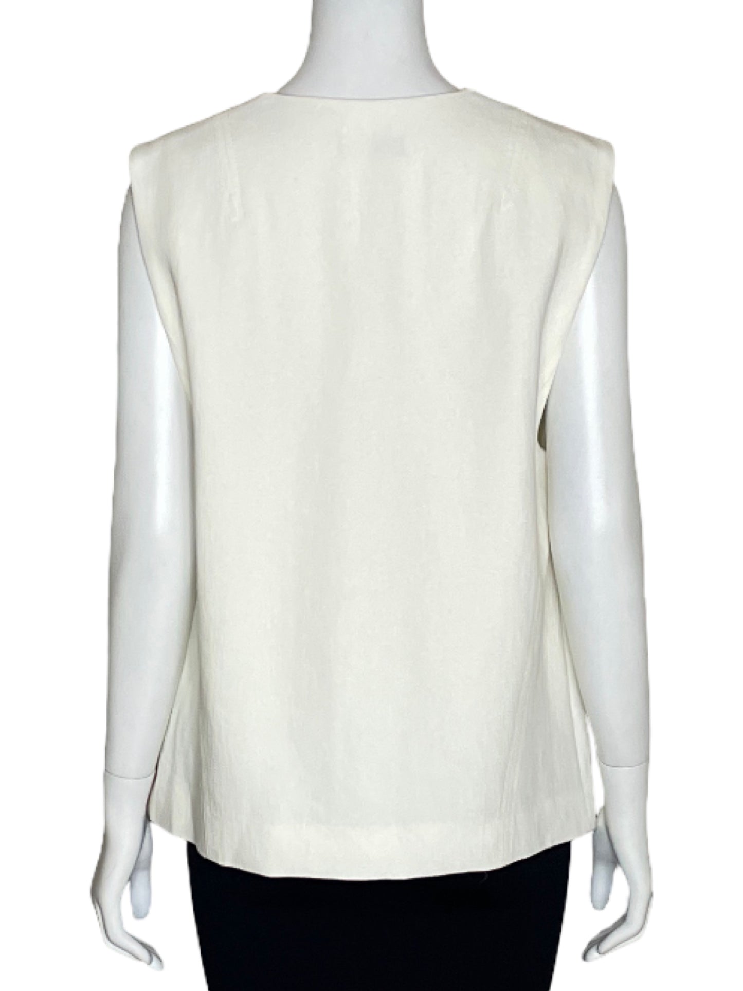 Chaleco Zara 6 Botones Oversized Blanco-Talla S