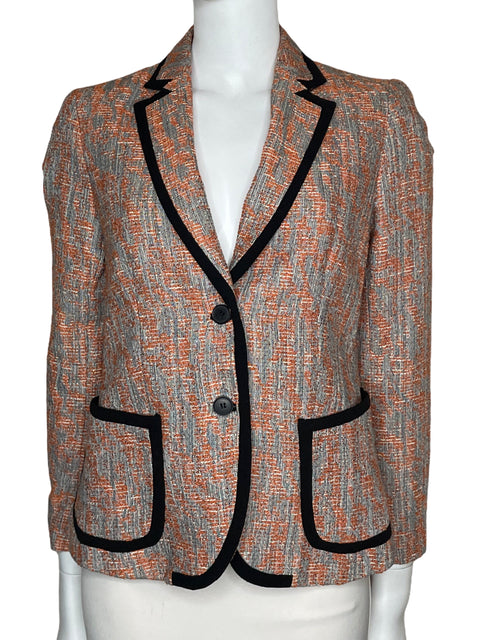 Blazer Anne Klein Bordado Naranja-Talla 4