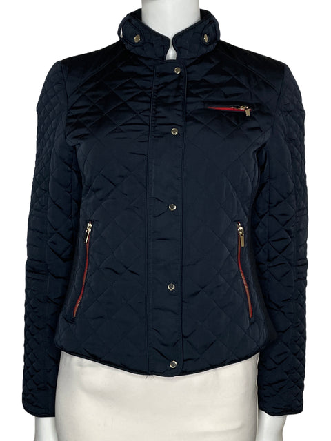 Chaqueta Zara Acolchada Bolsillos Azul-Talla M
