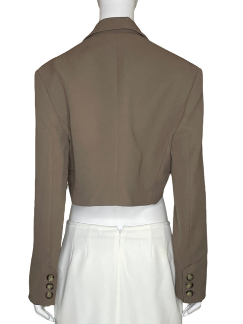 Blazer Zara Crop Marrón - Talla XS