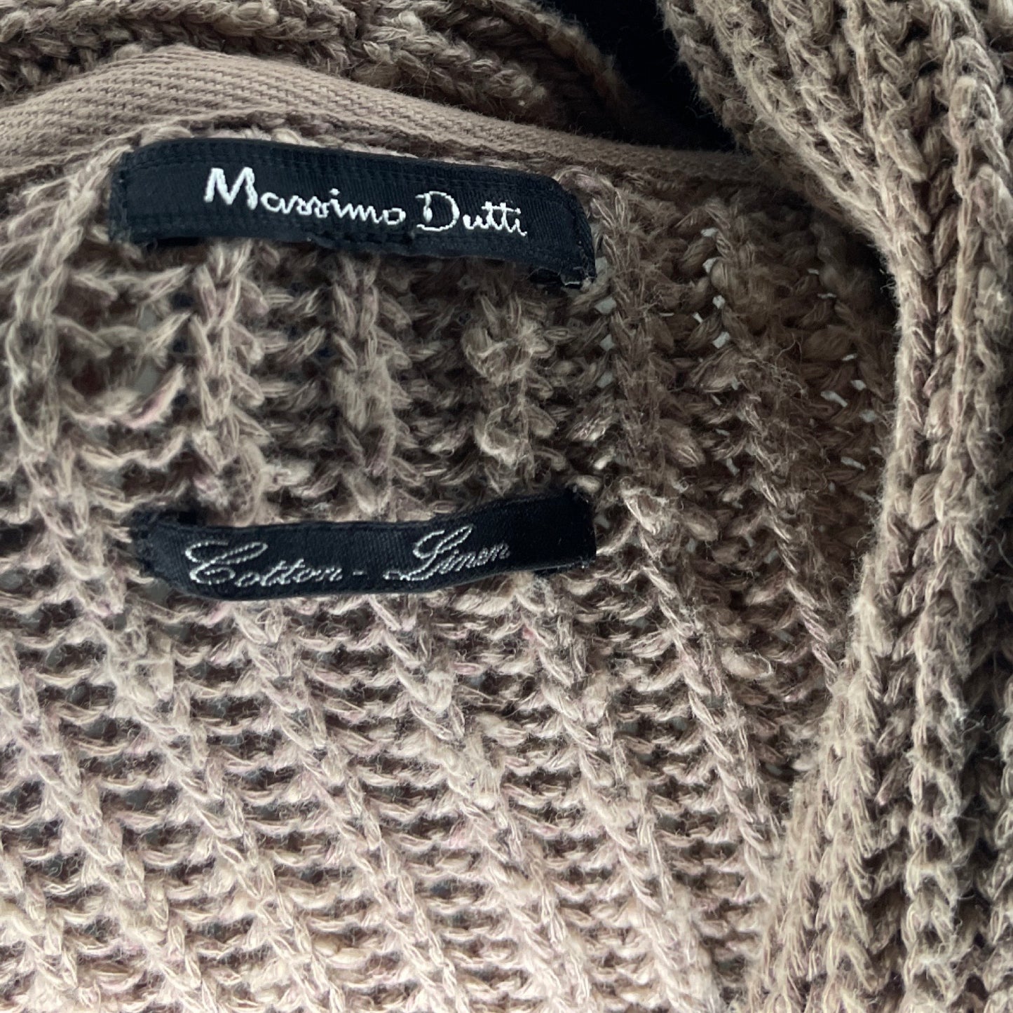 Cardigan Massimo Dutti Tejido Marron-Talla L