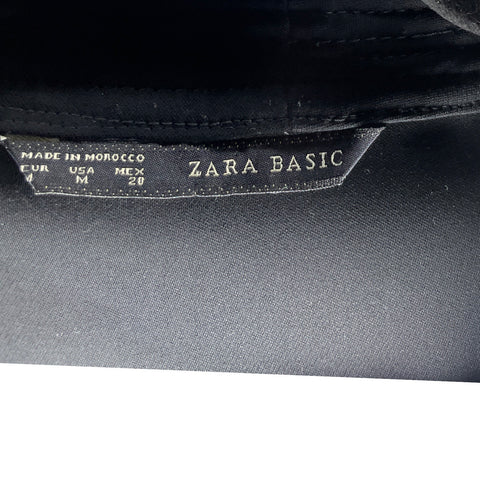 Vestido Zara Cuello Cruzado Negro-Talla M